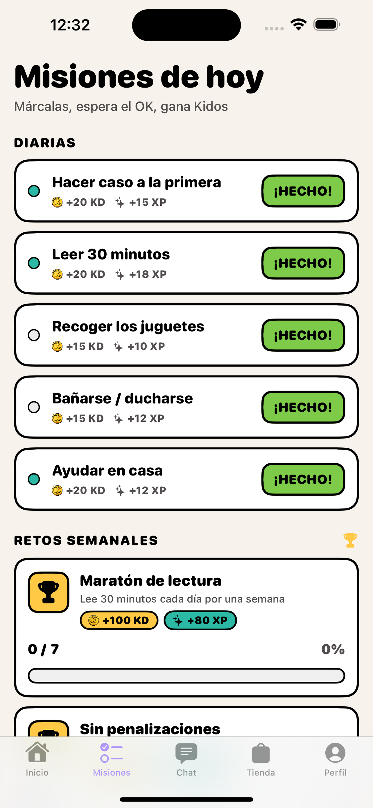Misiones del día